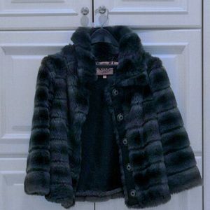 Juicy Couture Faux Fur Capelet 3/4 sleeve Blue S